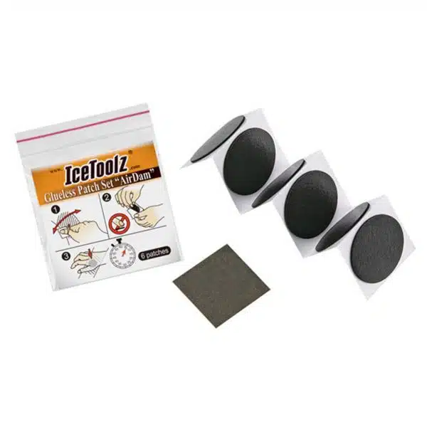 Zelfklevende bandenplakkers “AirDam” IceToolz – 6 stuks