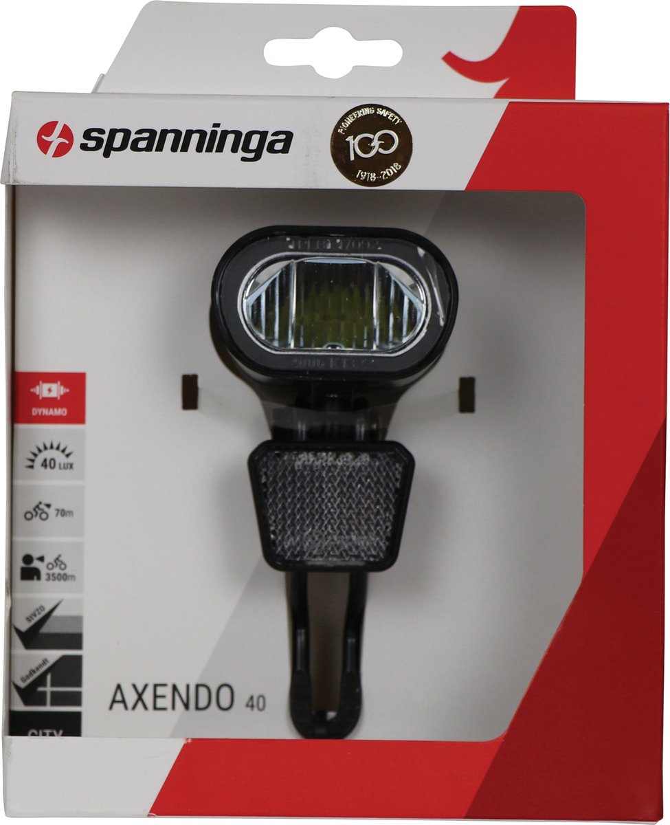 Spanninga Axendo 40 Lux (naaf) dynamo koplamp (winkelverpakking)